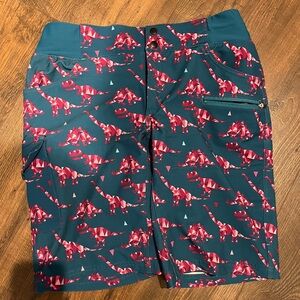 Teal and Pink Patterned Women's Bike Shorts